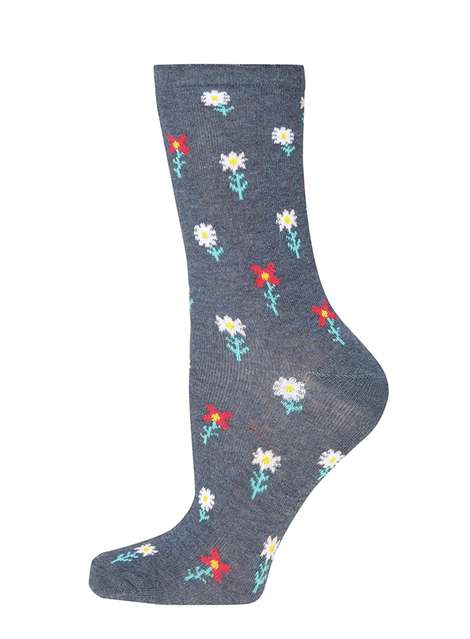 Denim Ditsy Floral Socks